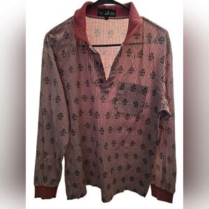 Dunhill Maroon and Black Patterned Casual Shirt
